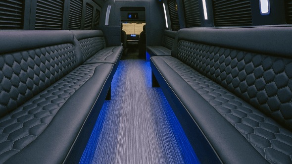 Interior of Charter Bus Company Broomfield's 20 Passenger Party Bus in Broomfield