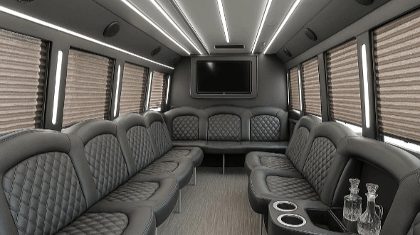 Interior of Charter Bus Company Thornton's 20 Passenger Party Bus in Thornton