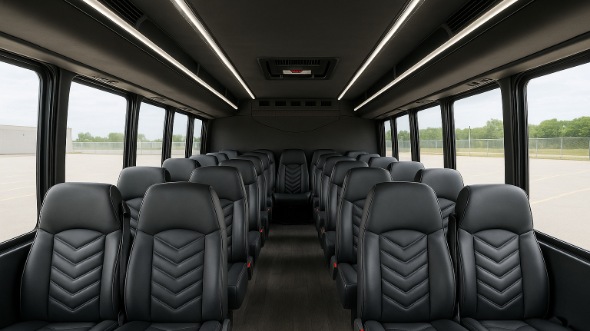 Interior of Charter Bus Company Fort Collins's 25 Passenger Minibus in Fort Collins