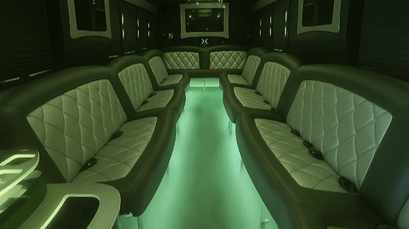 Interior of Charter Bus Company Greeley's 25 Passenger Party Bus in Greeley