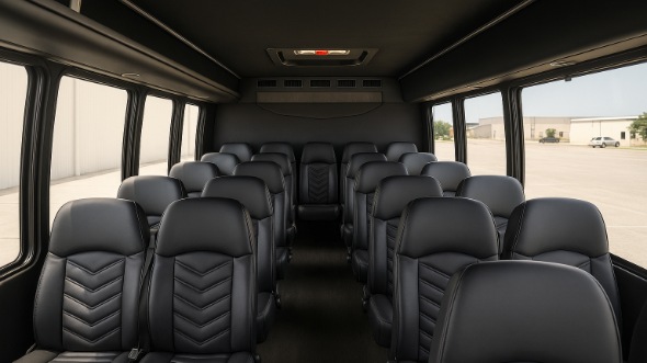 Interior of Charter Bus Company Fort Collins's 28 Passenger Minibus in Fort Collins