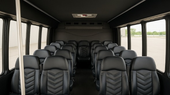 Interior of Charter Bus Company Fort Collins's 30 Passenger Minibus in Fort Collins