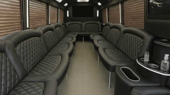Interior of Charter Bus Company Longmont's 30 Passenger Party Bus in Longmont