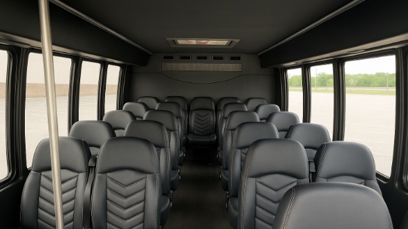 Interior of Charter Bus Company Fort Collins's 35 Passenger Minibus in Fort Collins