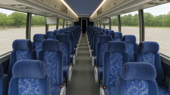 Interior of Charter Bus Company Fort Collins's 40 Passenger Charter Bus in Fort Collins