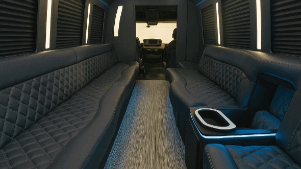 Interior of Charter Bus Company Boulder's 40 Passenger Party Bus in Boulder