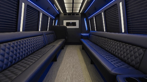 Interior of Charter Bus Company Broomfield's 40 Passenger Party Bus in Broomfield
