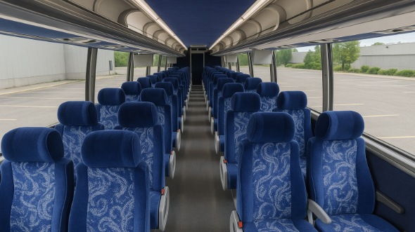 Interior of Charter Bus Company Fort Collins's 44 Passenger Charter Bus in Fort Collins