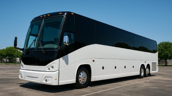 Exterior of Charter Bus Company Fort Collins's 46 Passenger Charter Bus in Fort Collins