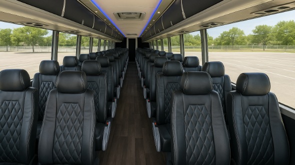 Interior of Charter Bus Company Fort Collins's ADA Charter Bus in Fort Collins