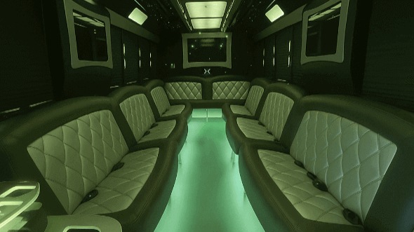 fort collins 28 passenger party bus interior